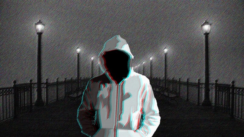 Person in Hooded Jacket — Black, Dark, Night