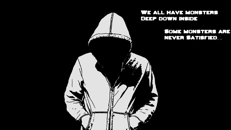 Person in Hooded Jacket — Black, Dramatic, Manga