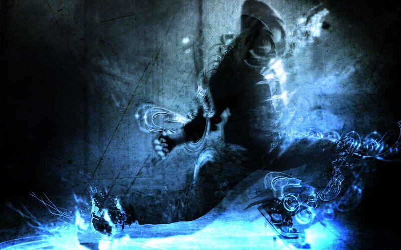 Person in Hooded Jacket — Blue, Dramatic, Night, Digital Art