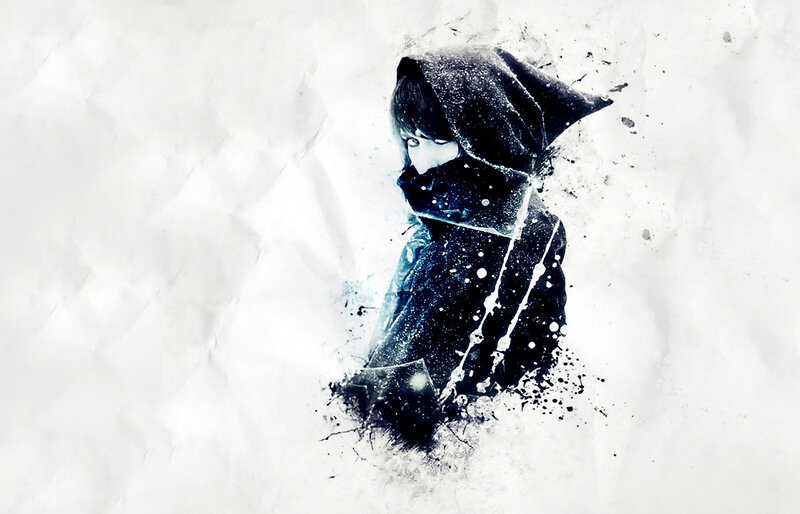 Person in Hooded Jacket — White
