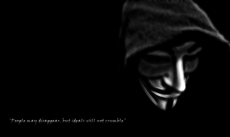 Person in Hooded Mask — Black, Dramatic, Digital Art, Hood, Quote