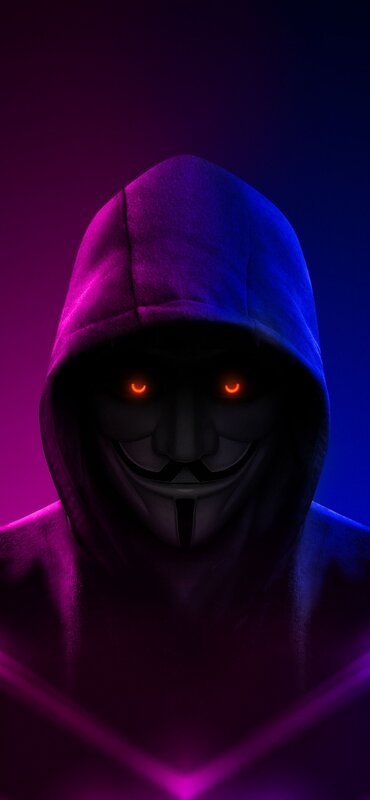 Person in Hooded Mask — Purple, Dramatic