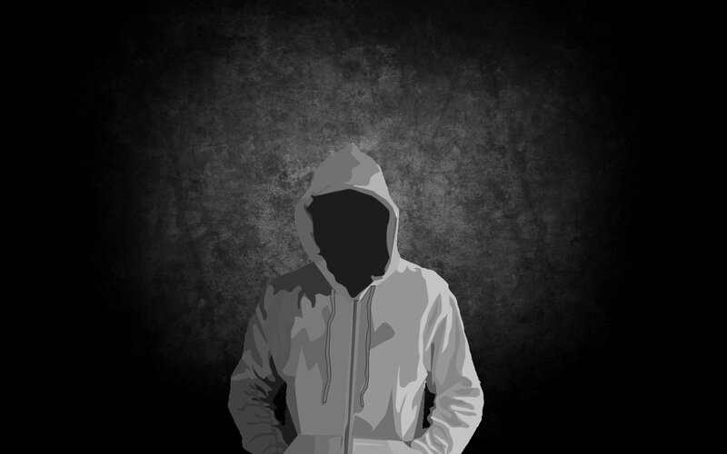 Person in Hooded Sweatshirt — Black, Dramatic, Digital Art, Hoodie