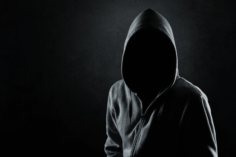Person in Hooded Sweatshirt — Black, Dramatic, Night