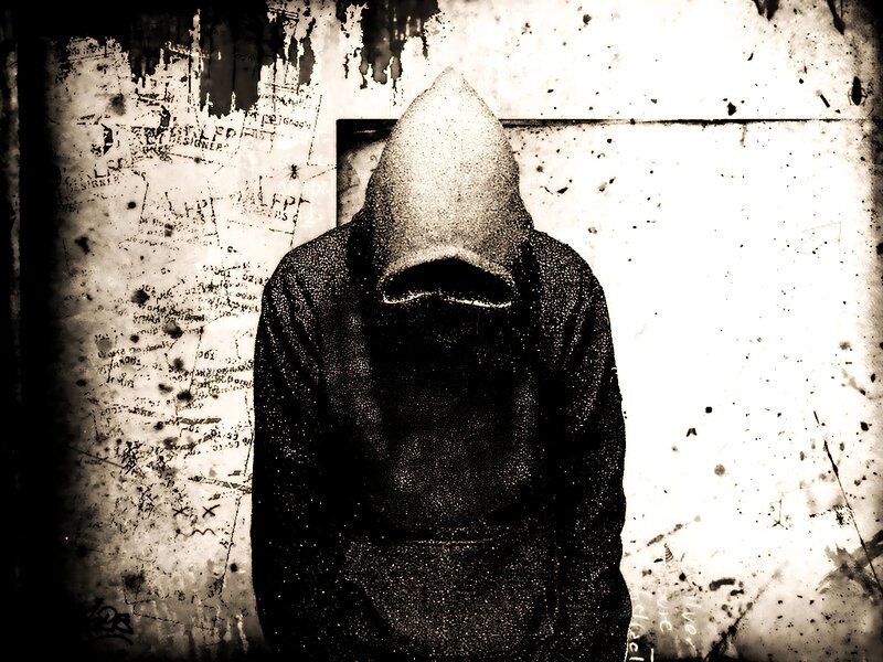 Person in Hooded Sweatshirt — Black