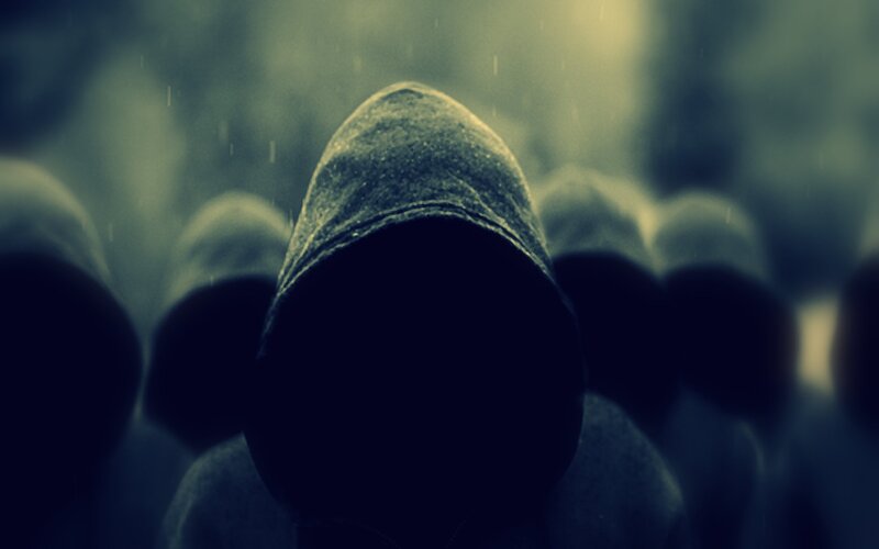 Person in Hooded Sweatshirt — Blue