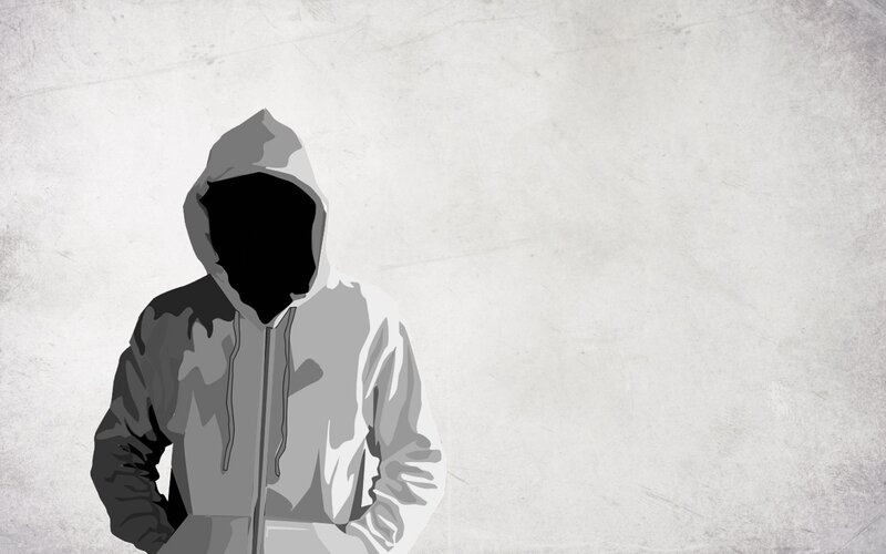 Person in Hooded Sweatshirt — Gray