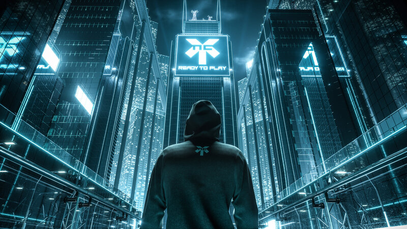 Person in Hoodie — Blue