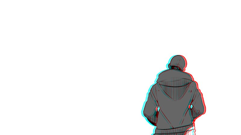 Person in Hoodie from Behind — Gray