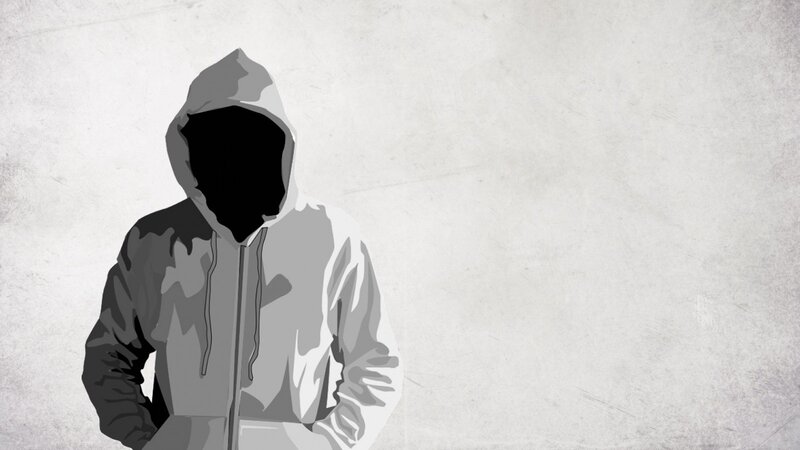Person in Hoodie — Gray, Mysterious