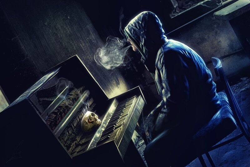 Person in Hoodie Playing Piano