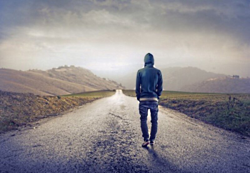 Person in Hoodie Walking