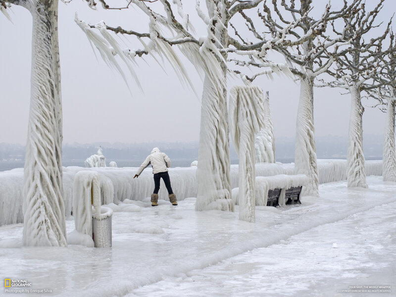 Person in Icy Park