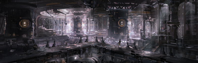 Person in Industrial Facility — Gray