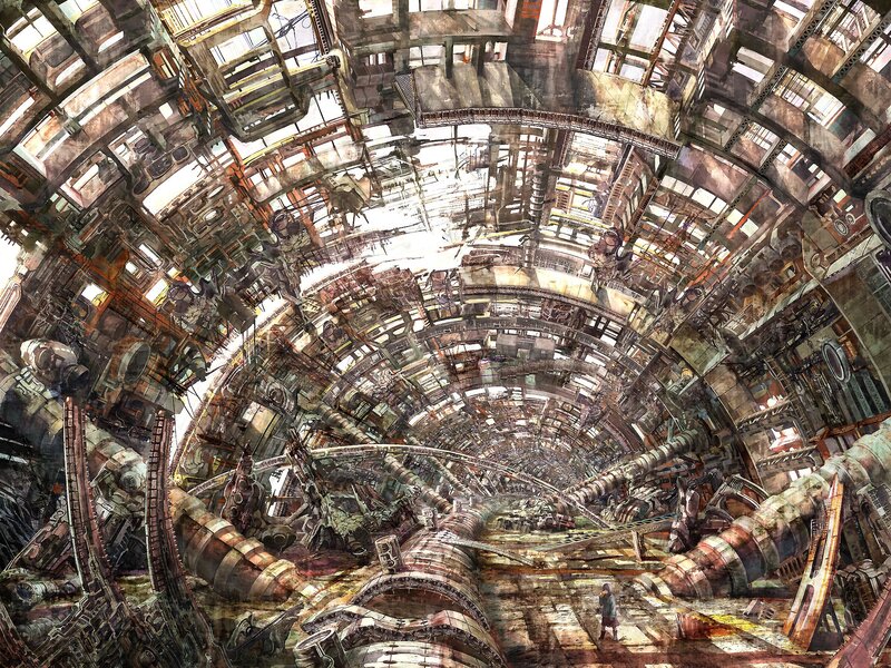 Person in Industrial Ruin