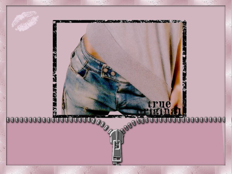 person in jeans with zipper design