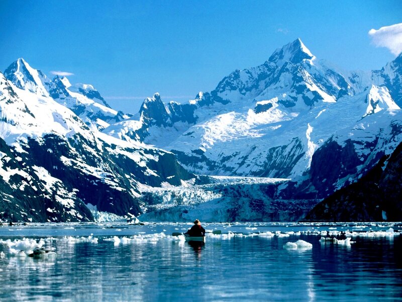 Person in Kayak — Blue, Serene
