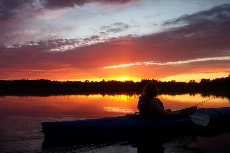 Person in Kayak — Orange