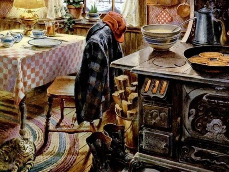 Person in Kitchen — Brown