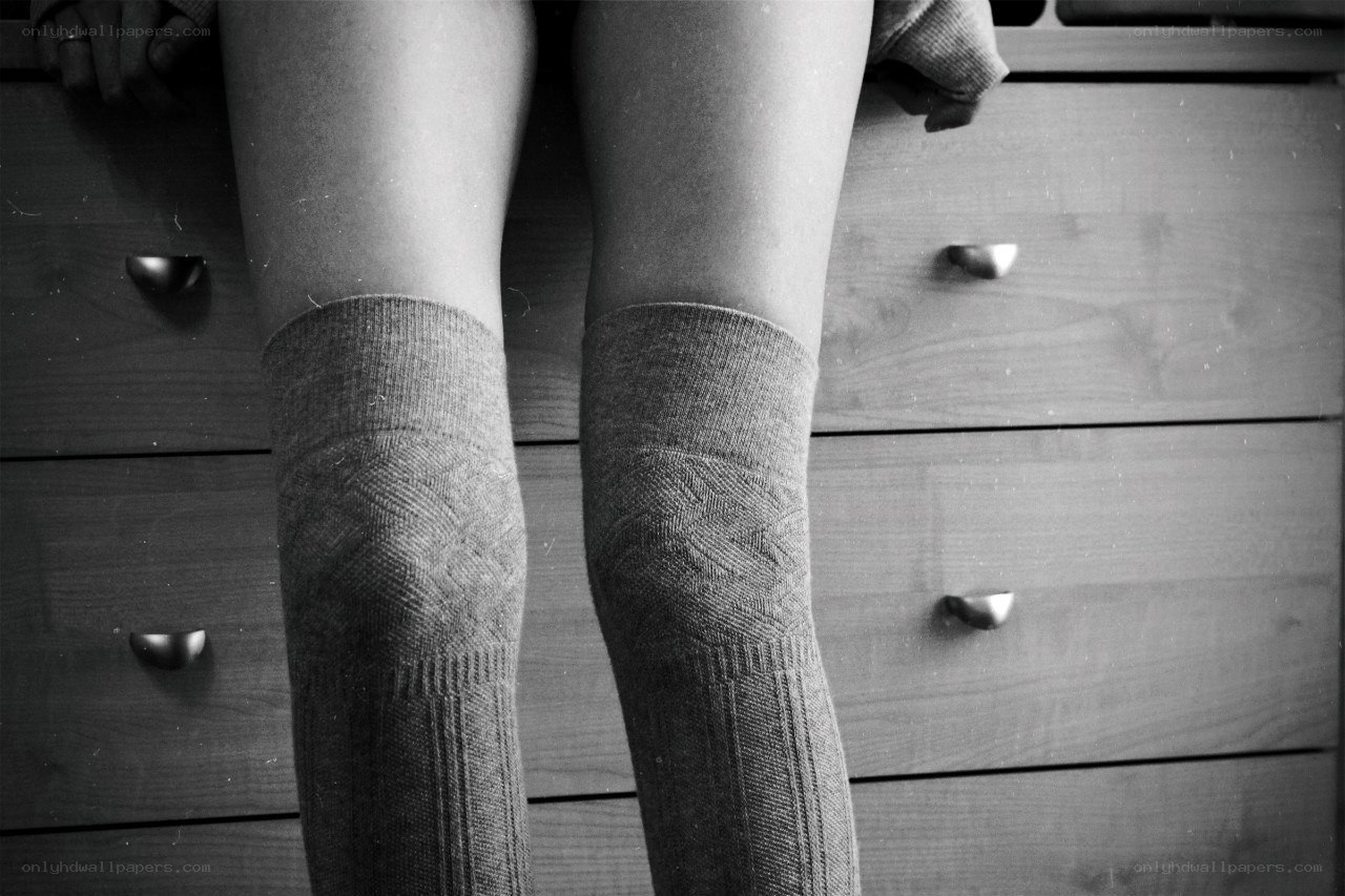 person in knee-high socks