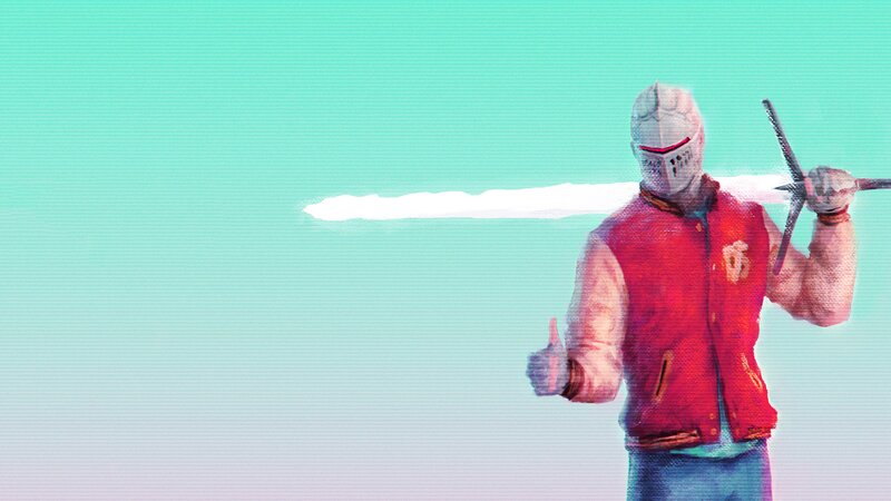 Person in Knight Helmet
