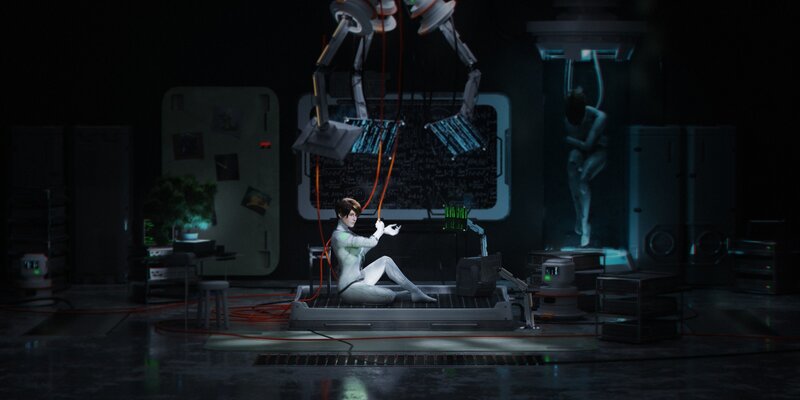 Person in Lab Suit