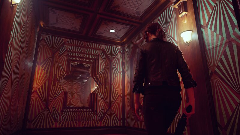 Person in Leather Jacket — Red, Tense, Mysterious