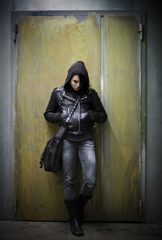 person in leather jacket