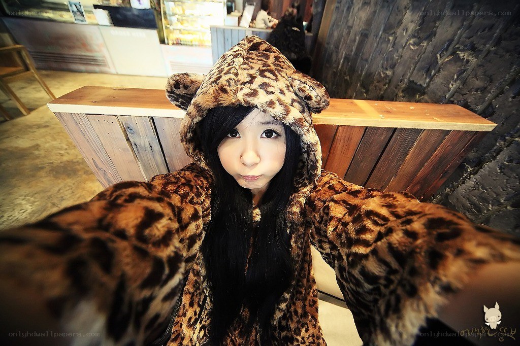 person in leopard-print hoodie