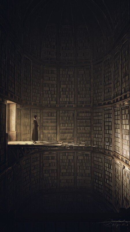 Person in Library