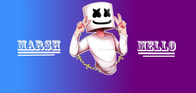 Person in Marshmello Mask