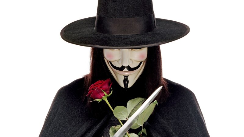 Person in Mask and Cloak — Black