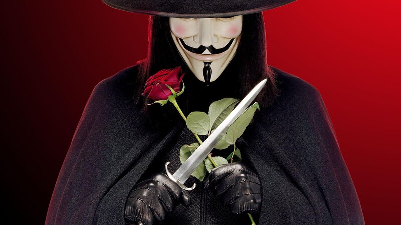 Person in Mask and Cloak — Red