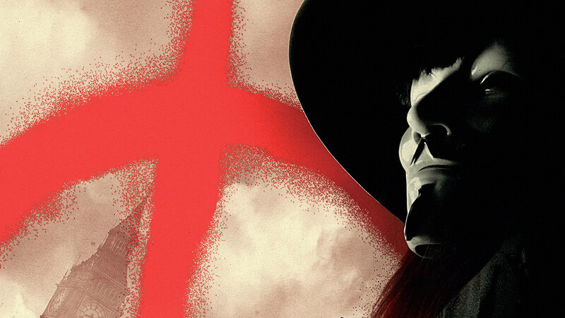 Person in Mask and Hat — Red