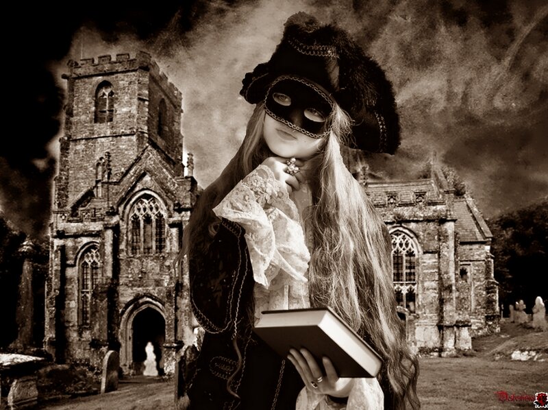 Person in Mask Holding Book — Black