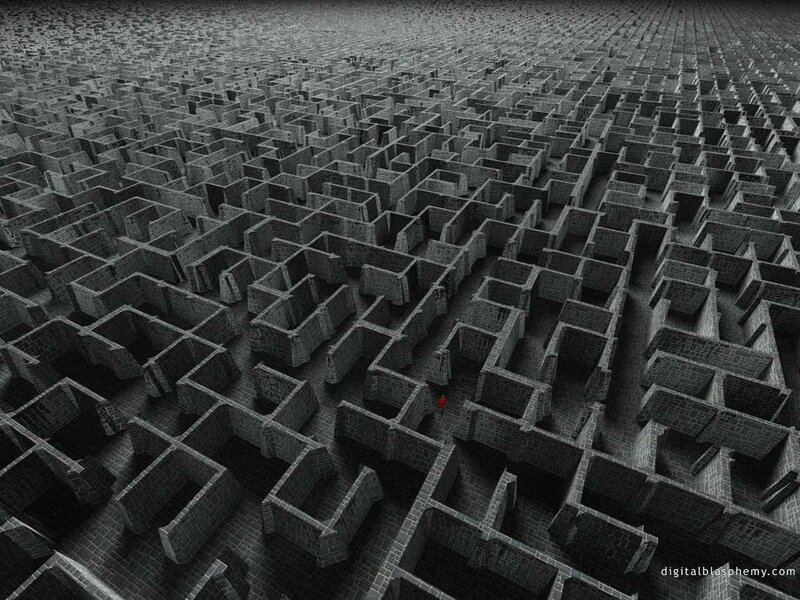 Person in Maze — Gray