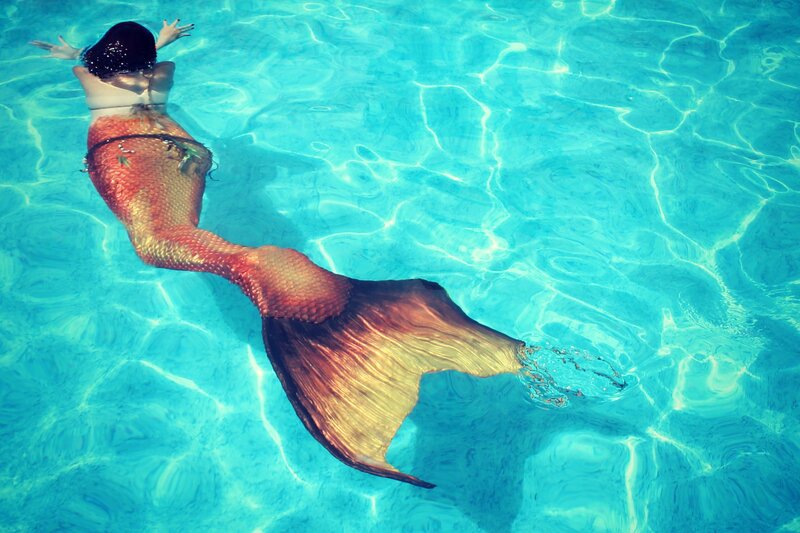 Person in Mermaid Tail — Blue, Serene