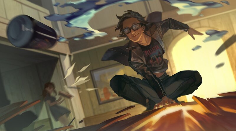 Person in Mid-air Jump — Brown