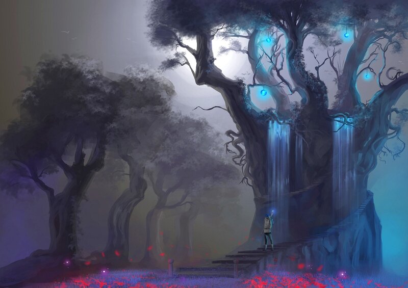 Person in Mystical Forest