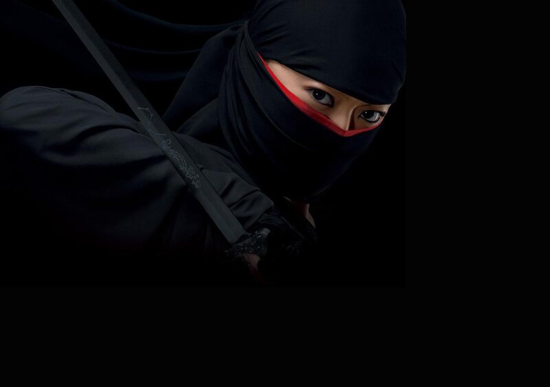 Person in Ninja Costume — Black, Dramatic, Night