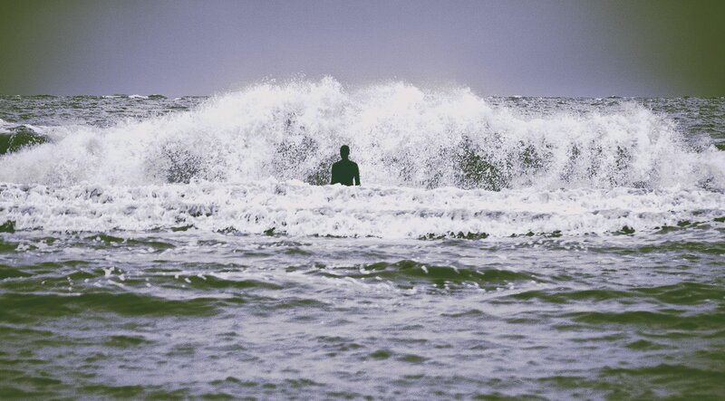 Person in Ocean Wave — Green
