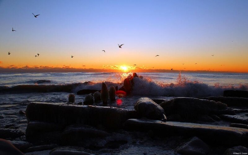 Person in Ocean Waves — Blue, Dramatic