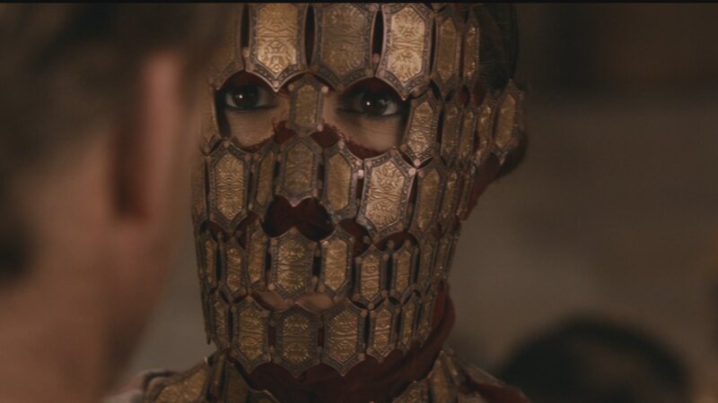 person in ornate mask