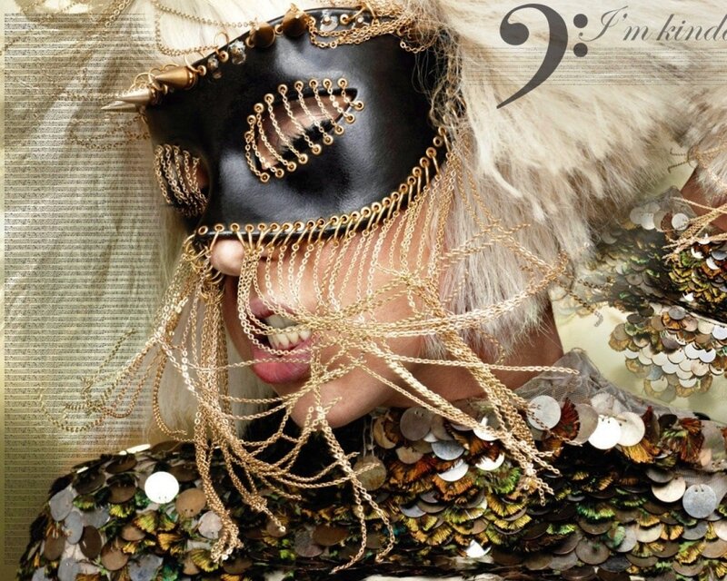 Person in Ornate Mask — Black, Dramatic