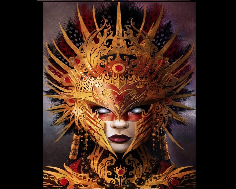 Person in Ornate Mask — Gold