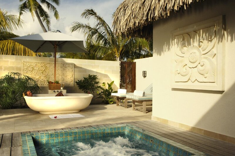 Person in Outdoor Bathtub