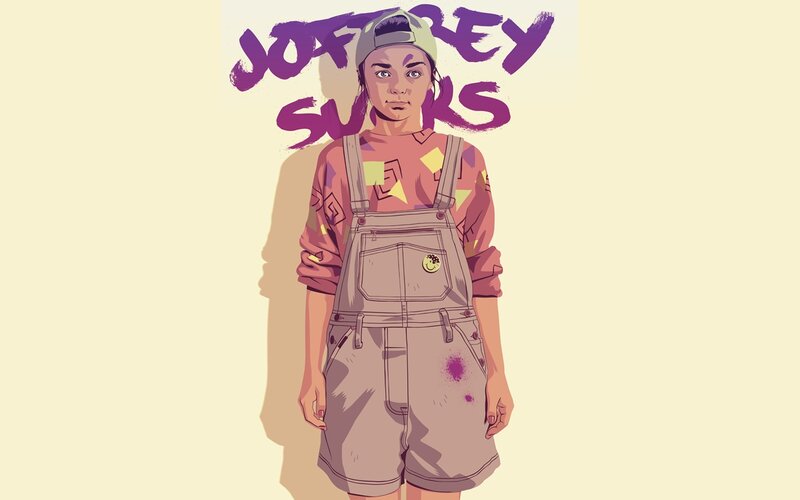 Person in Overalls — Beige, Neutral