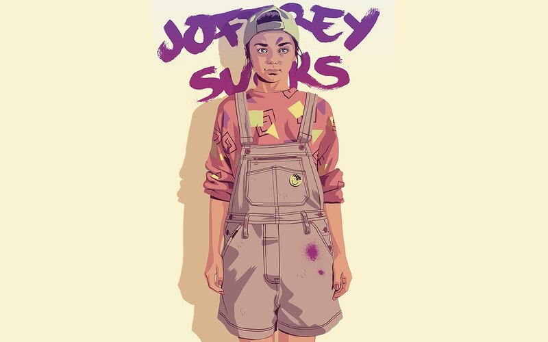 Person in Overalls — Purple