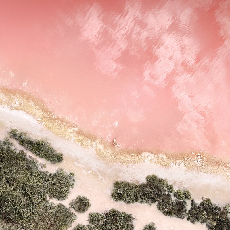 Person in Pink Lake