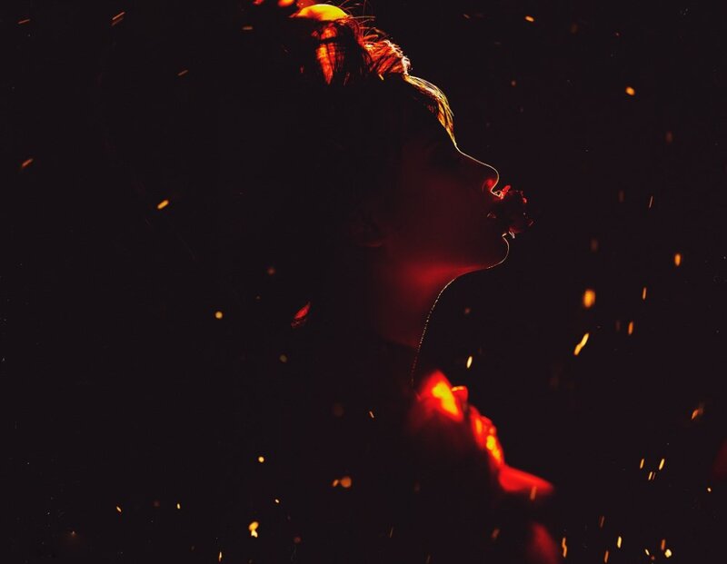 Person in Profile — Black, Dramatic, Night